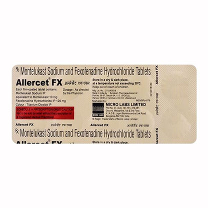 ALLERCET FX Tablet 10's - Global Surgicals