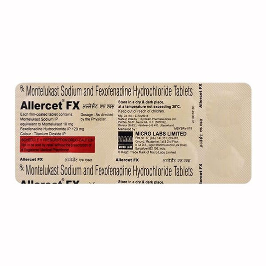 ALLERCET FX Tablet 10's - Global Surgicals