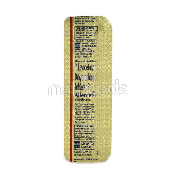 Allercet L Tablet 10'S - Global Surgicals