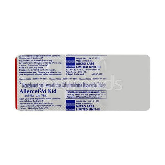 Allercet M Kid Tablet 10'S - Global Surgicals