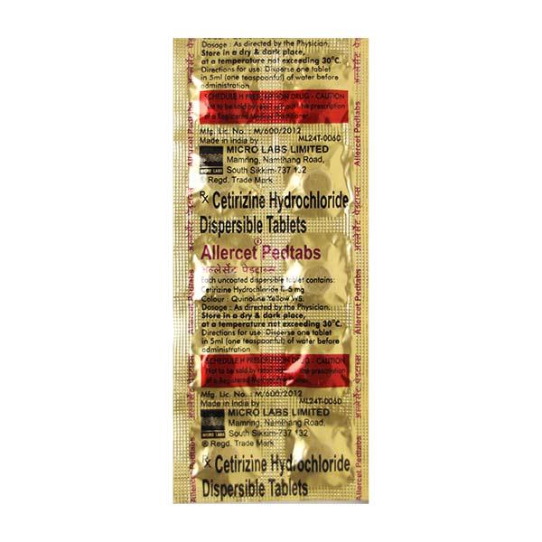 Allercet Pedtabs Tablet 10'S - Global Surgicals