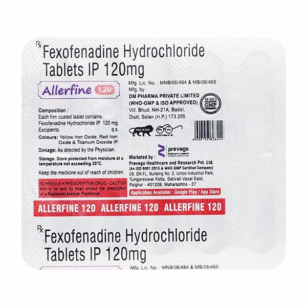 ALLERFINE 120 Tablet 10's - Global Surgicals