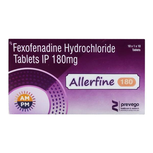 ALLERFINE 180 Tablet 10's - Global Surgicals