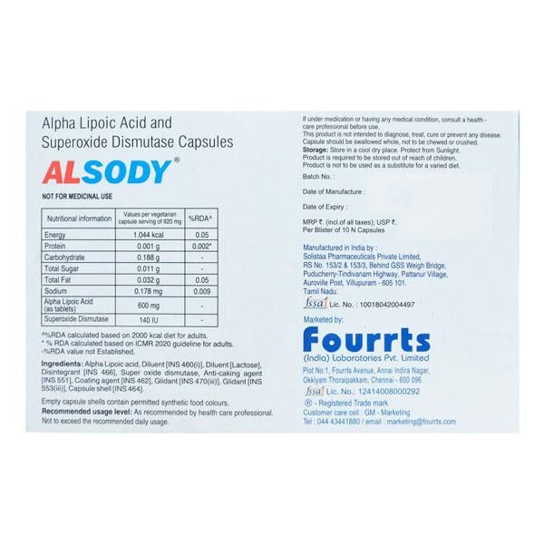 Alsody Capsule 10'S - Global Surgicals