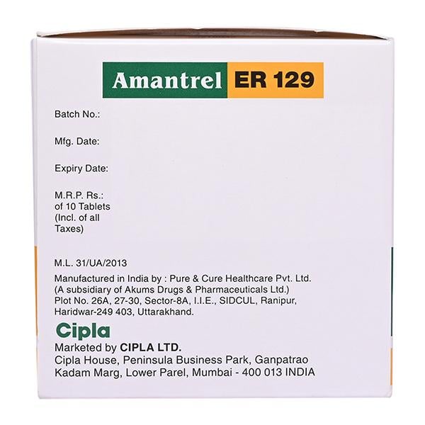 AMANTREL ER 129 Tablet 10's - Global Surgicals