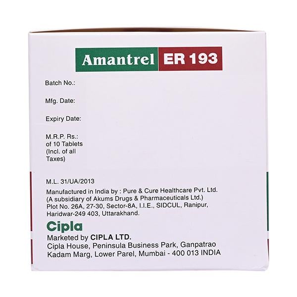 AMANTREL ER 193 Tablet 10's - Global Surgicals