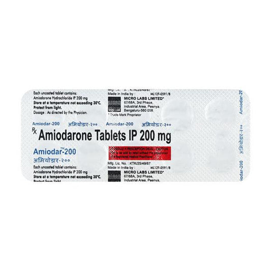 Amiodar 200mg Tablet 10'S - Global Surgicals