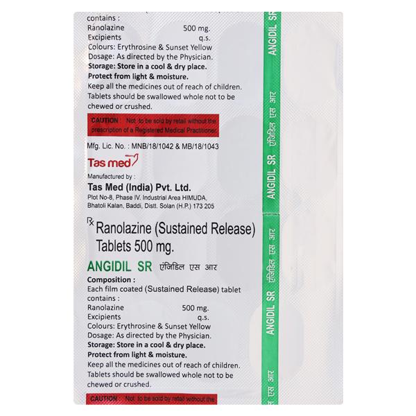 ANGIDIL SR Tablet 15's - Global Surgicals