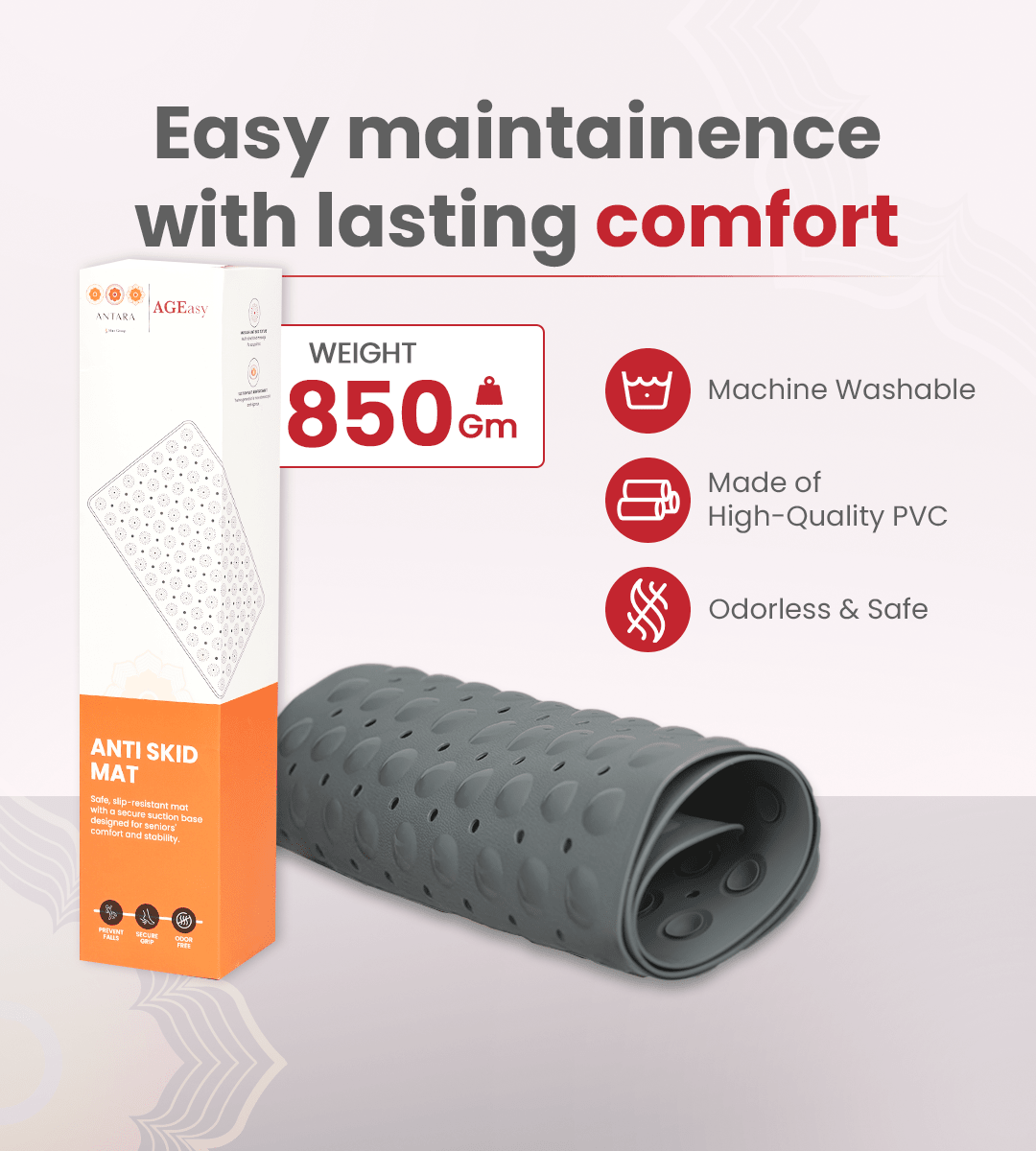 Anti Slip Mat for Bathroom Grey - Global Surgicals