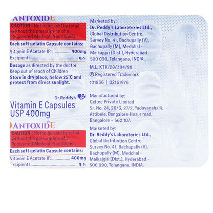 ANTOXID E Softgel Capsule 15's - Global Surgicals