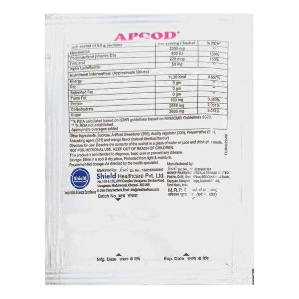 APCOD Sachet 5gm - Global Surgicals