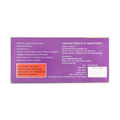 Apraize 30mg Tablet 10'S - Global Surgicals