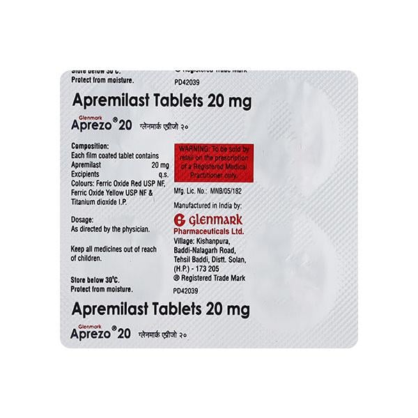 APREZO 20 Tablet 4's - Global Surgicals