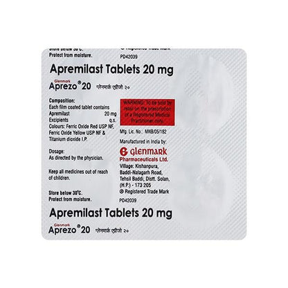 APREZO 20 Tablet 4's - Global Surgicals