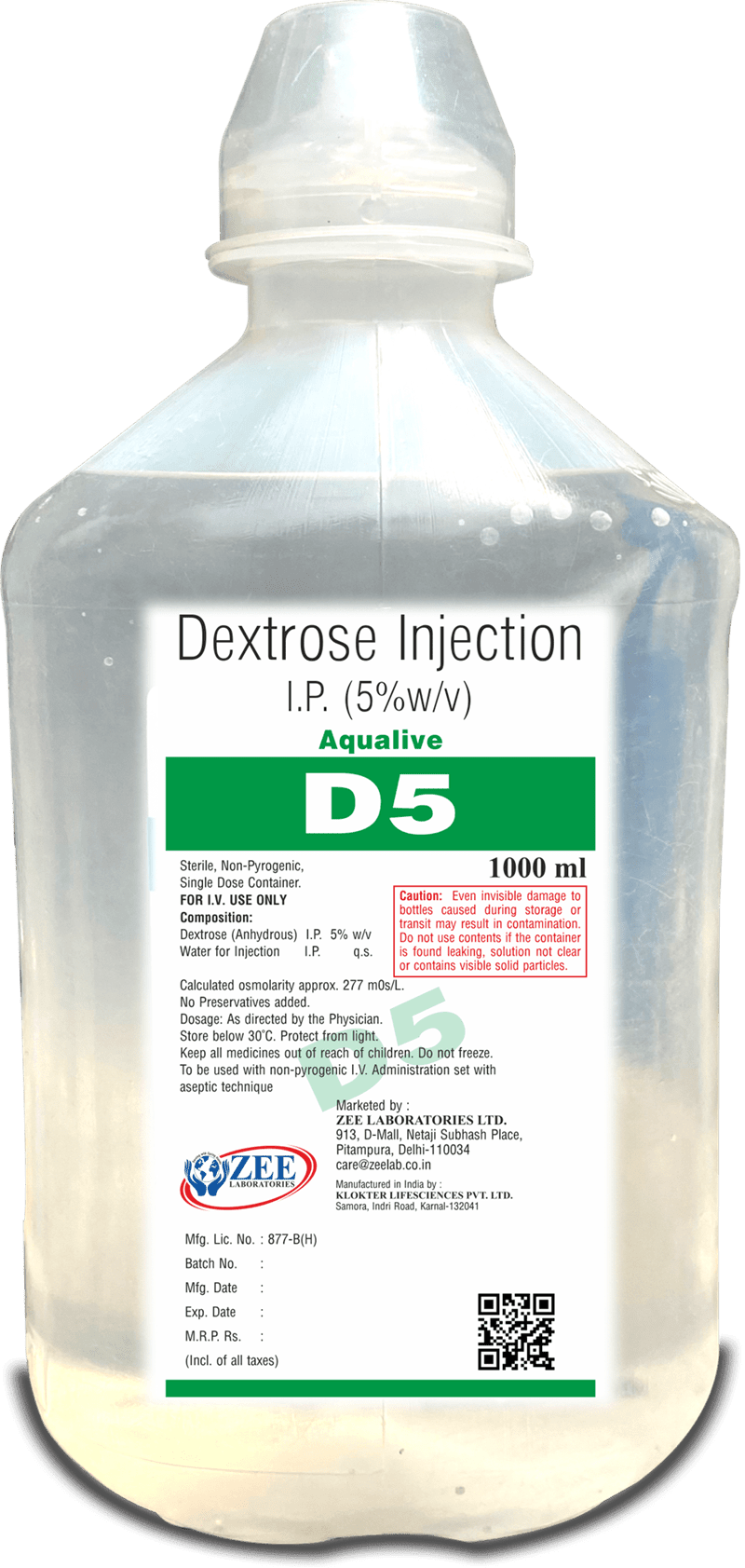 Aqualive NS 0.9% W/V 1000ml Infusion - Global Surgicals