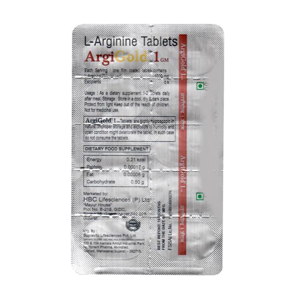 Argigold 1000mg Tablet 10'S - Global Surgicals