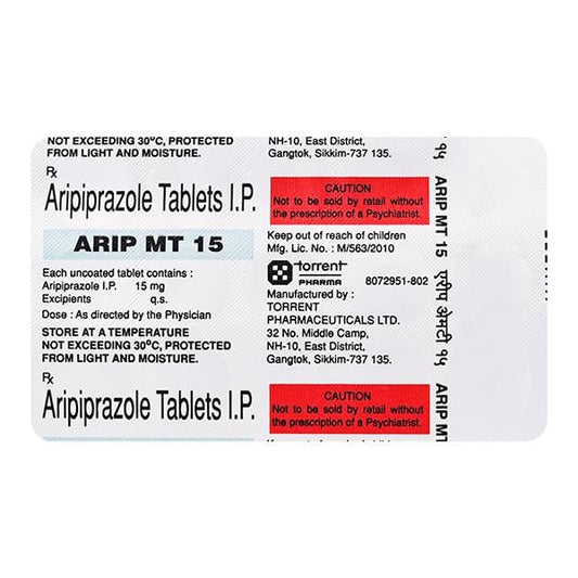 Arip MT 15mg Tablet 15'S - Global Surgicals