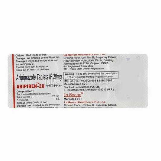 Aripiren 20mg Tablet 10'S - Global Surgicals