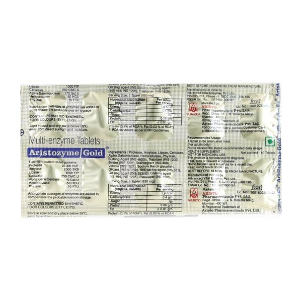 ARISTOZYME GOLD Tablet 10's - Global Surgicals