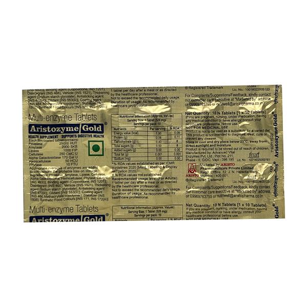 ARISTOZYME GOLD Tablet 10's - Global Surgicals