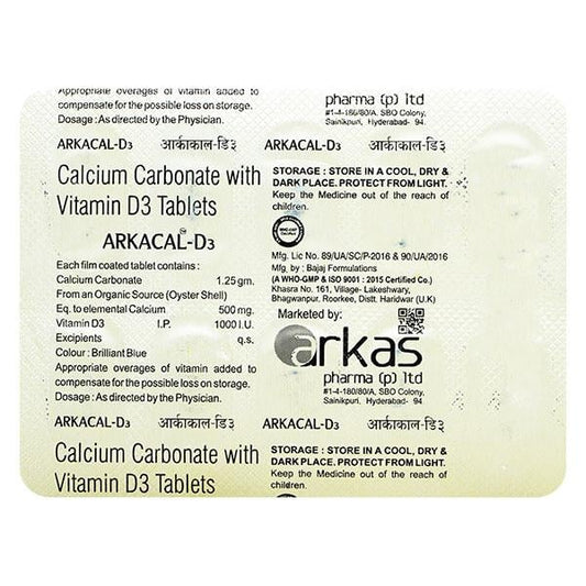 Arkacal D3 Tablet 10'S - Global Surgicals