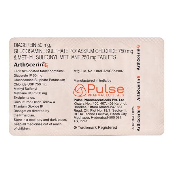 ARTHOCERIN G Tablet 10's - Global Surgicals