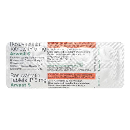 Arvast 5mg Tablet 10'S - Global Surgicals