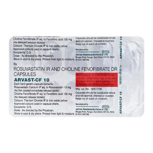 Arvast CF 10mg Capsule 10'S - Global Surgicals
