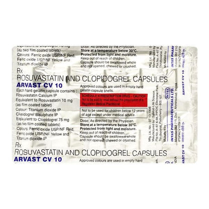 Arvast CV 10/75mg Capsule 10'S - Global Surgicals