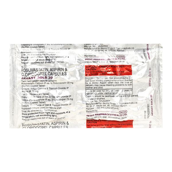 Arvast Gold 20Mg Capsule 10's - Global Surgicals