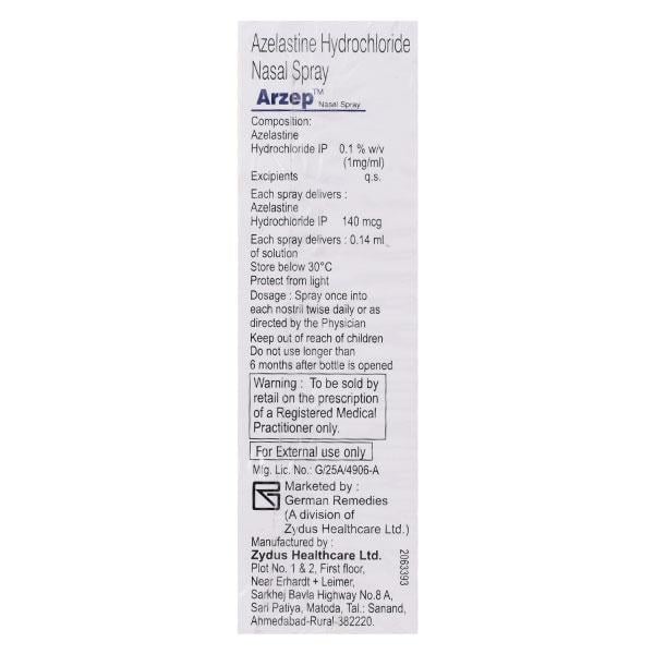 Arzep Nasal Spray 10ml - Global Surgicals