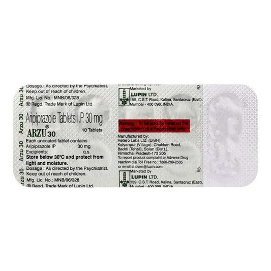 Arzu 30mg Tablet 10'S - Global Surgicals