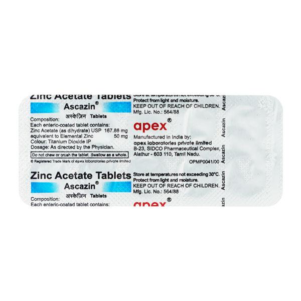 Ascazin 50mg Tablet 10'S - Global Surgicals