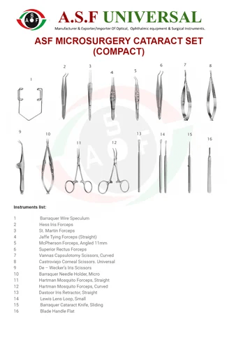 Asf Ophthalmic Micro Surgical Instruments - Global Surgicals
