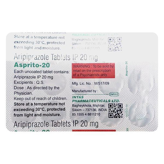 ASPRITO 20 Tablet 15's - Global Surgicals