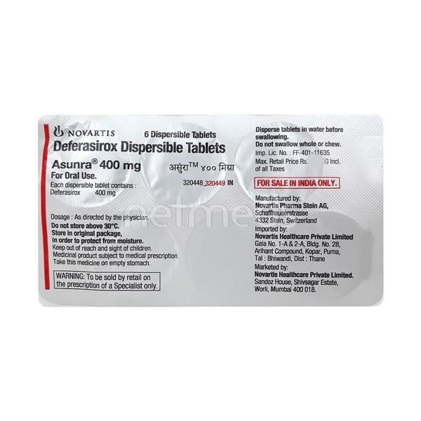 Asunra 400mg Tablet 6'S - Global Surgicals