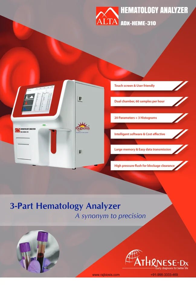 Athenese ADX - Heme - 340 3 - Part Hematology Analyser - Global Surgicals