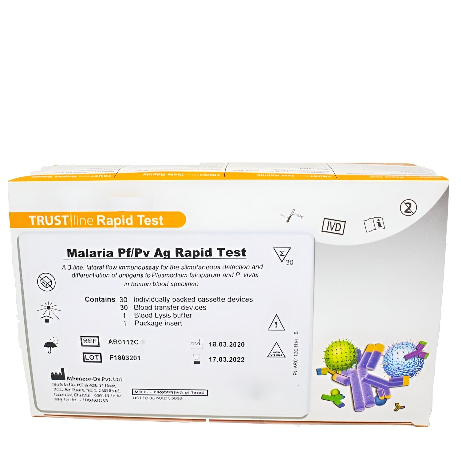 Athenese Pf/Pv Ag Malaria rapid card - Global Surgicals
