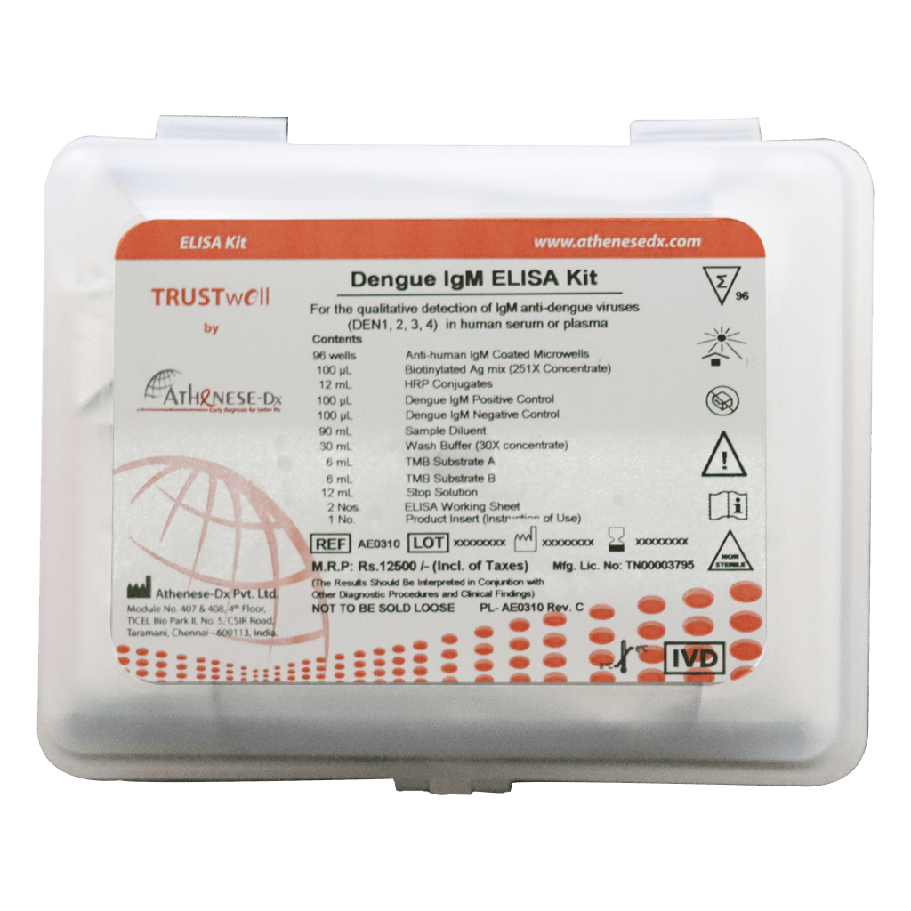Athenese Trust Well Dengue IgM ELISA test kit - Global Surgicals