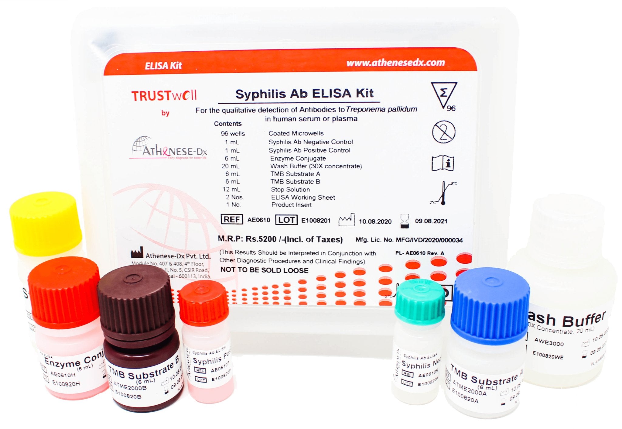 Athenese Trust Well Syphilis Ab ELISA test kit - Global Surgicals