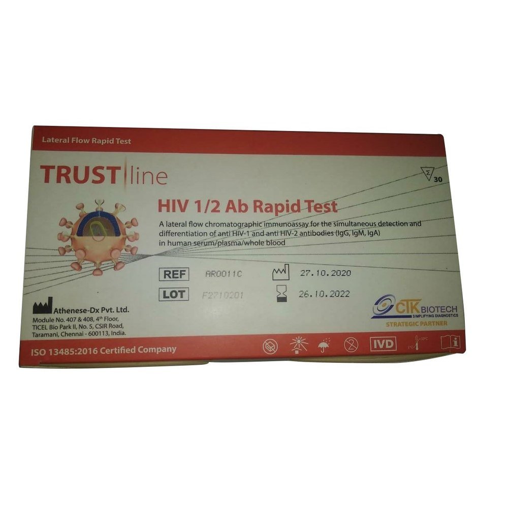 Athenese Trustline HIV - Ab/Ag 4th Gen Rapid Card - Global Surgicals