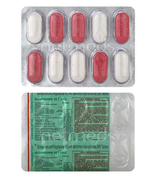 Gluconorm PG Forte 1mg Tablet 10'S