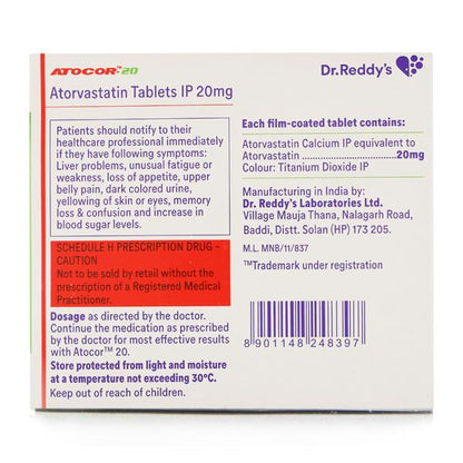 ATOCOR 20mg Tablet 15's - Global Surgicals