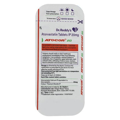 ATOCOR 20mg Tablet 15's - Global Surgicals