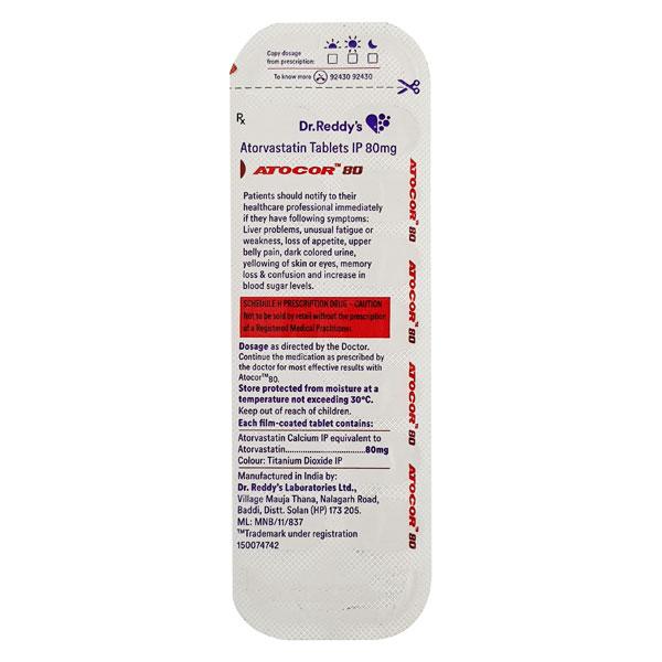 Atocor 80mg Tablet 14'S - Global Surgicals
