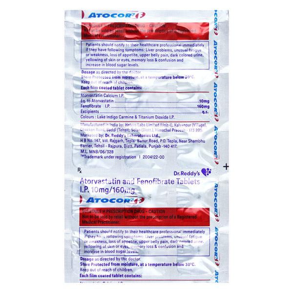 Atocor F Tablet 15'S - Global Surgicals