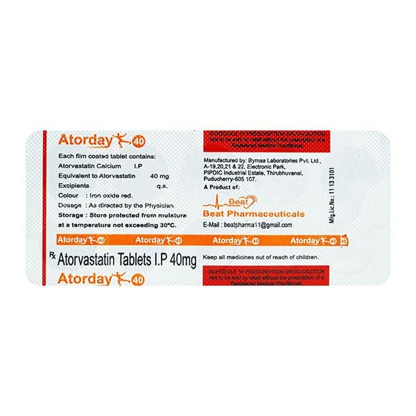 ATORDAY 40mg Tablet 10's - Global Surgicals