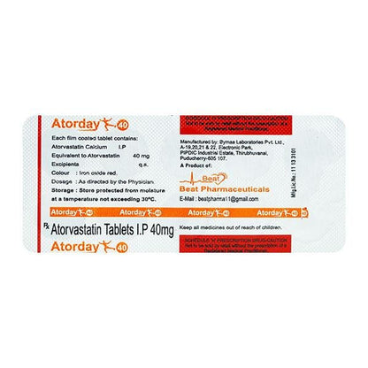ATORDAY 40mg Tablet 10's - Global Surgicals