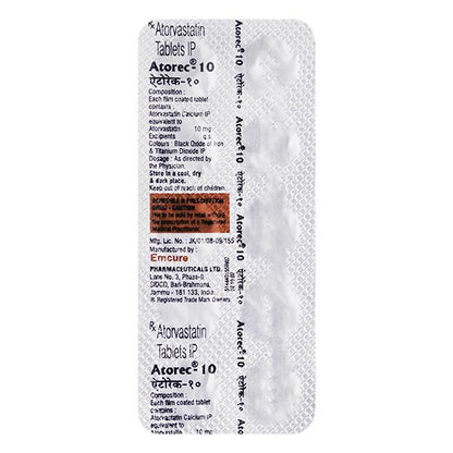 Atorec 10mg Tablet 10'S - Global Surgicals