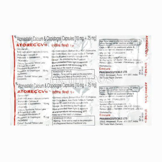 Atorec CV 10mg Capsule 10'S - Global Surgicals